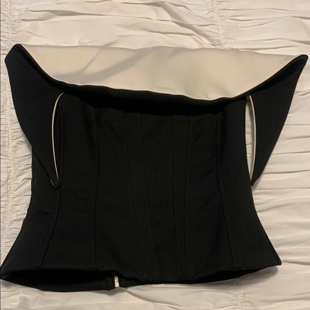 Zara Black and White Asymmetrical Bustier